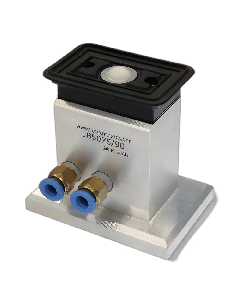 Rectangular vacuum cups with ball valve, self-locking support, for glass